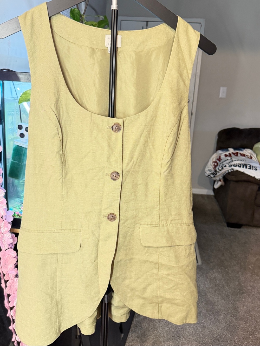 Olive green vest top size L
